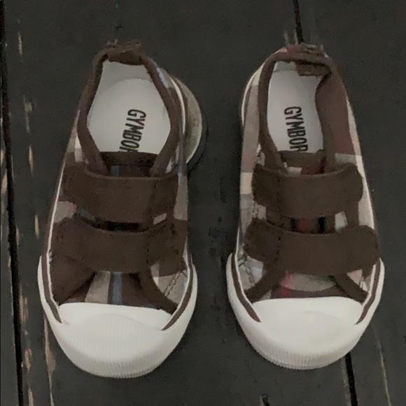 GYMBOREE Infant Plaid Velcro Sneaker - Brown - Picture 3 of 12